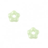 Tschechische Glasperlen Blume 5mm - Alabaster Pastel green 02010-29315